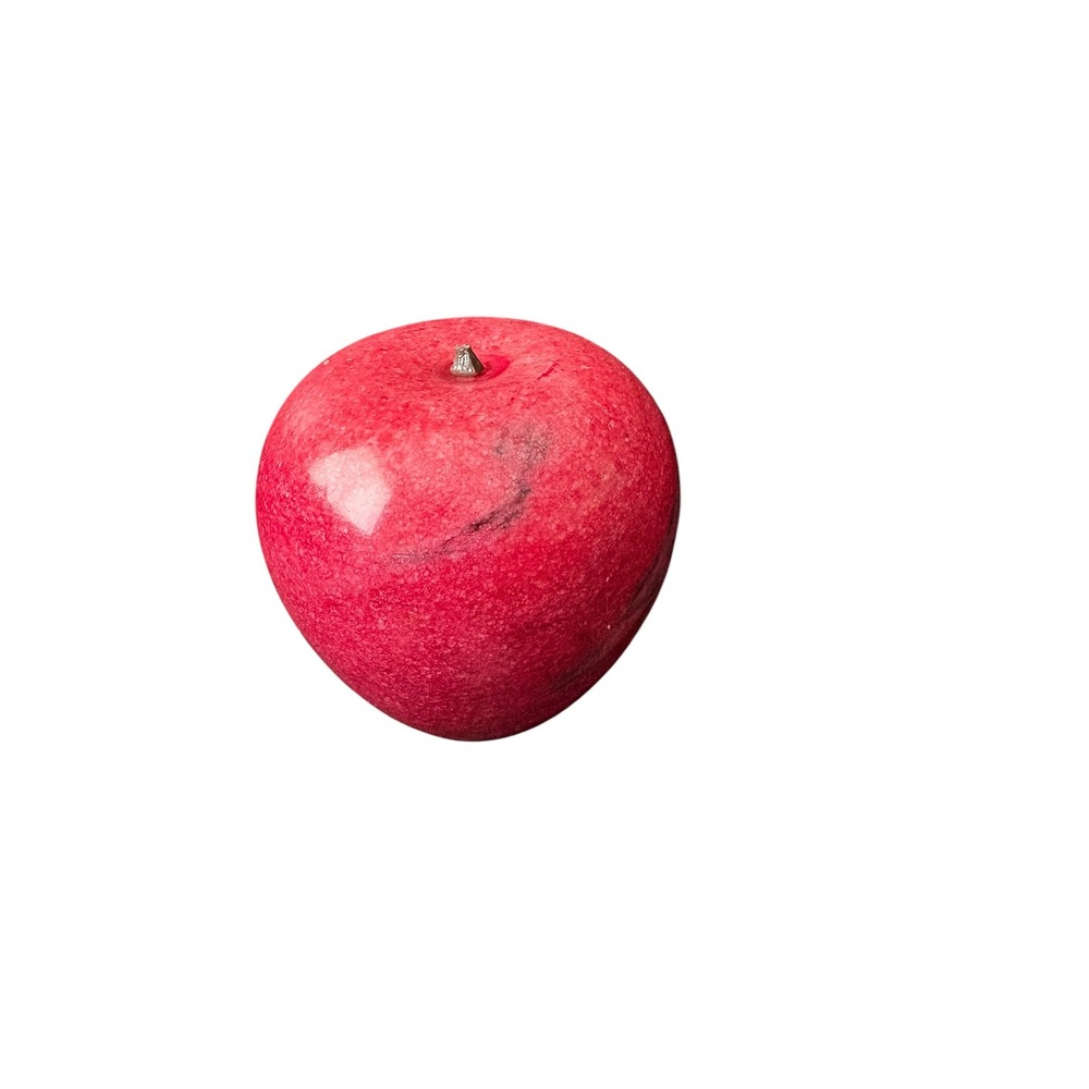 Large Red Apple Paperweight Marble Resin Stone Desk Office Decor 3"